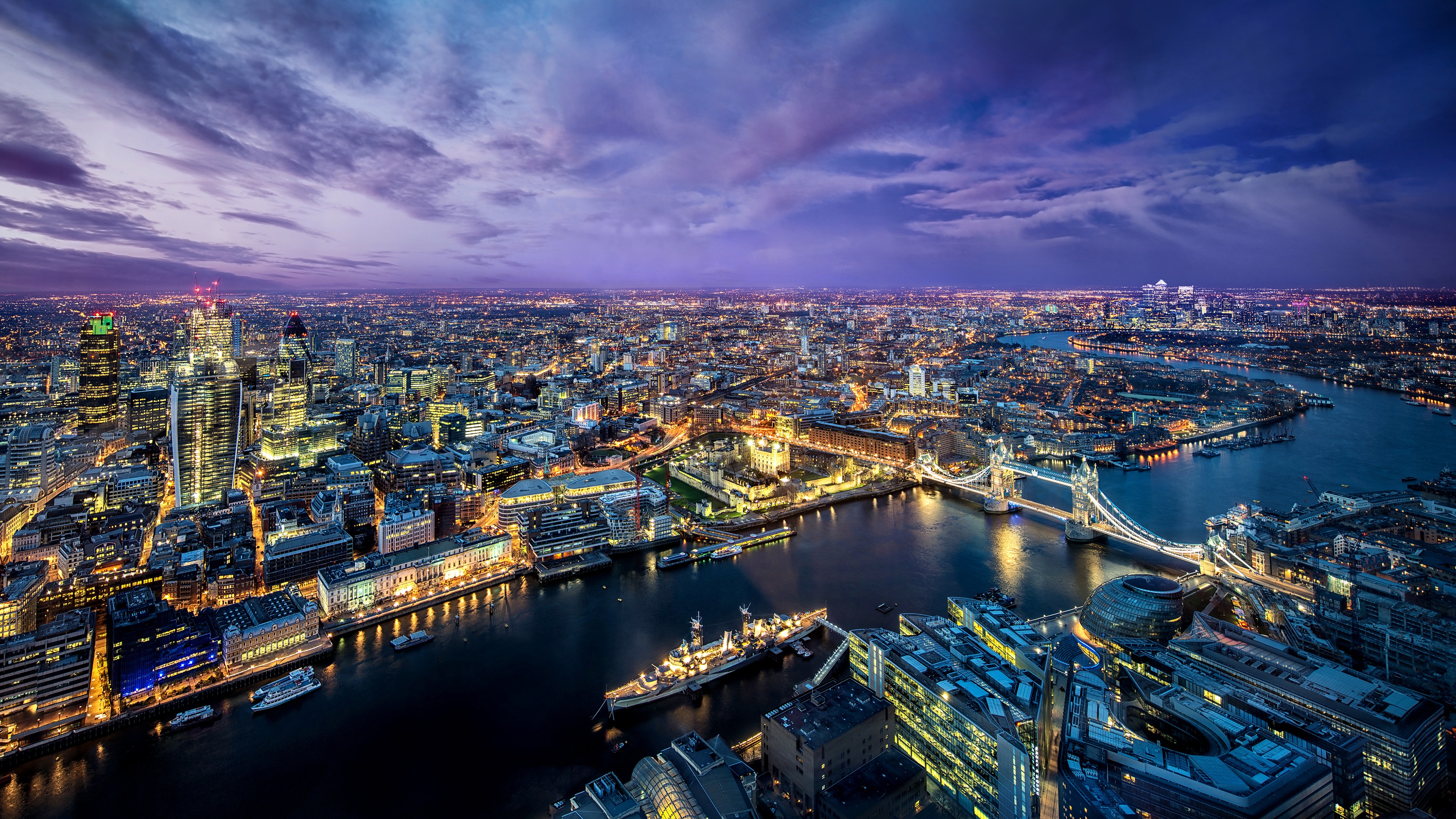 город, london, огни