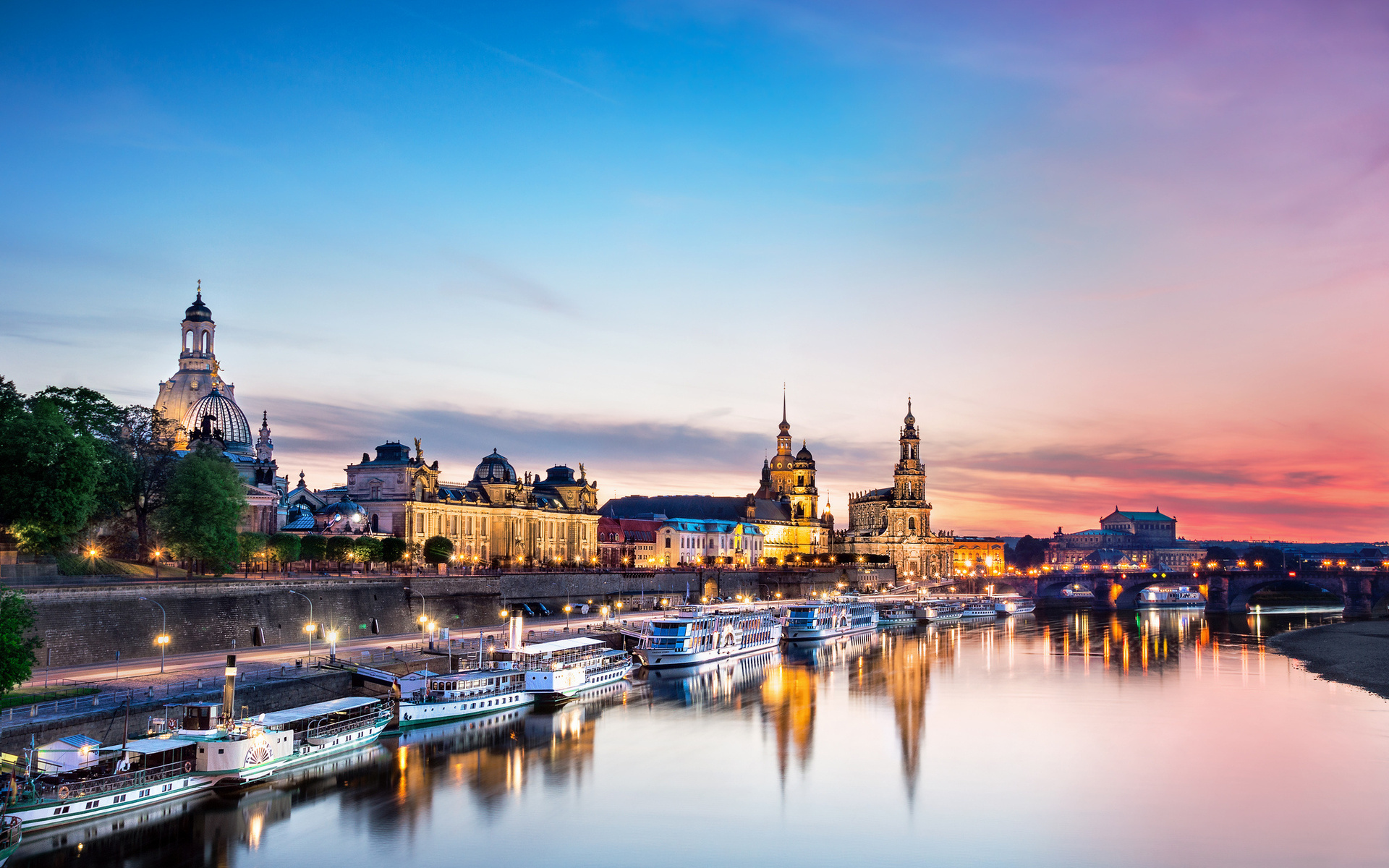 природа корабли страны архитектура небо облака радуга Дрезден бесплатно