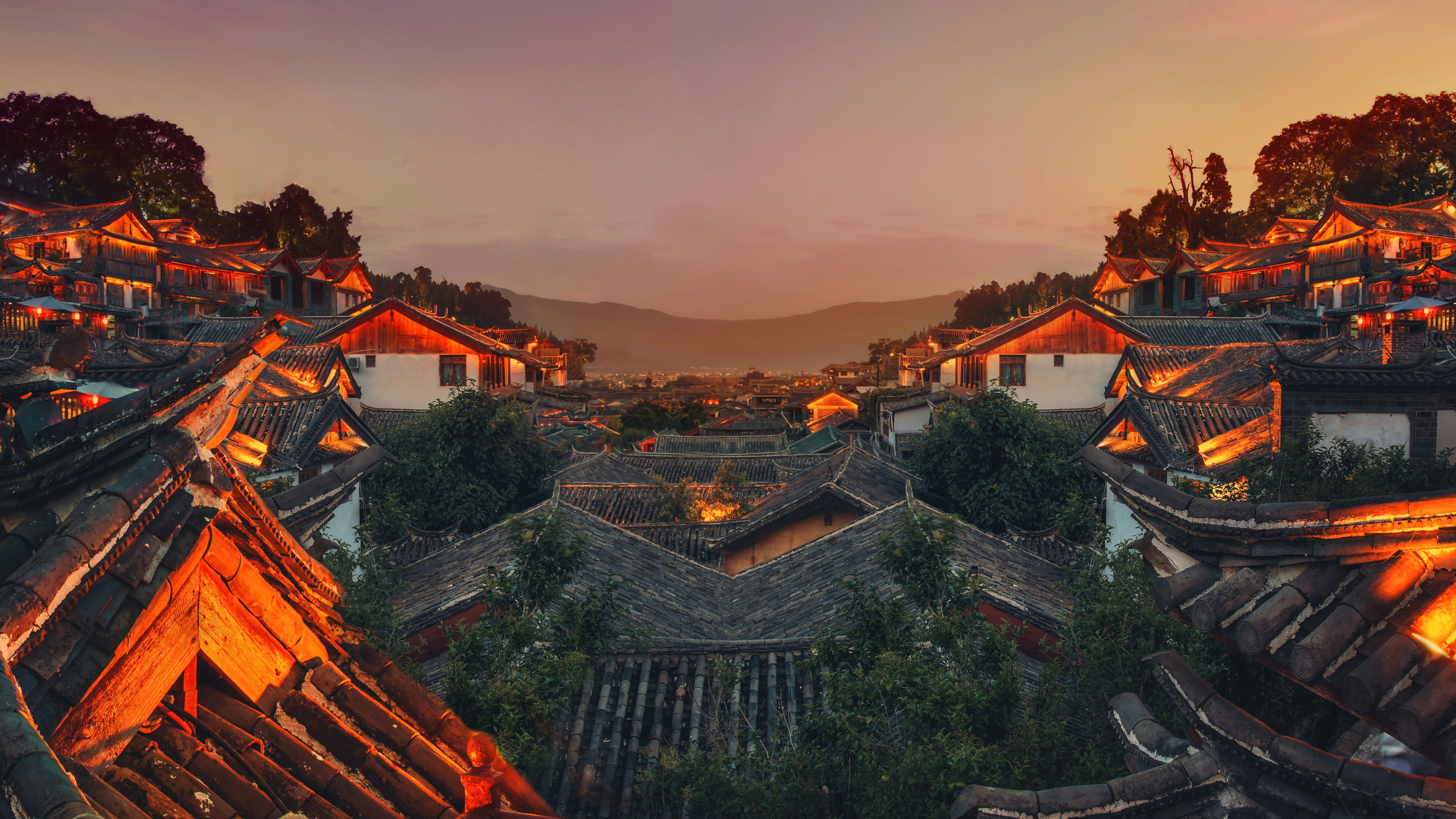 китай, город, lijiang