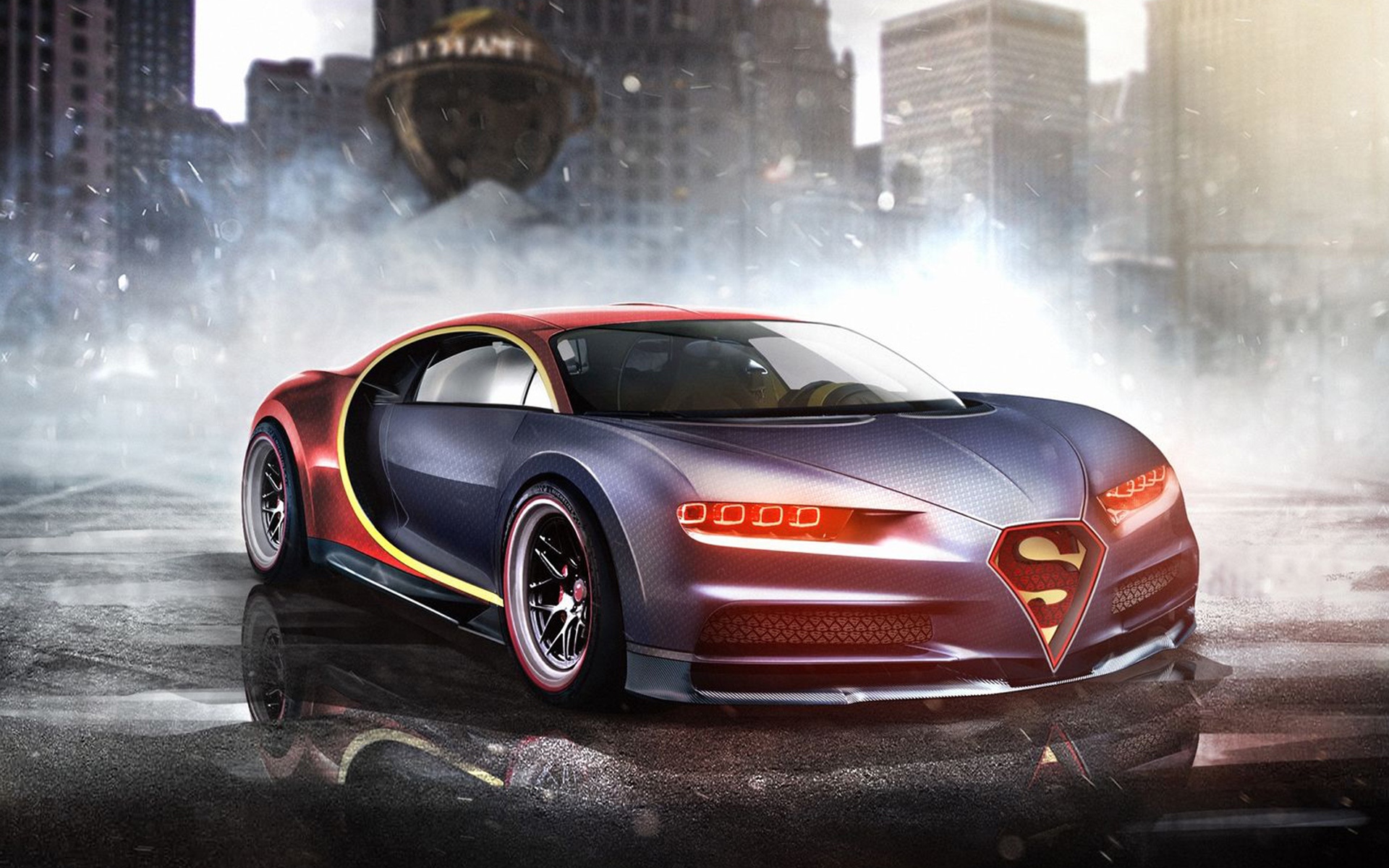 Красный Bugatti без смс
