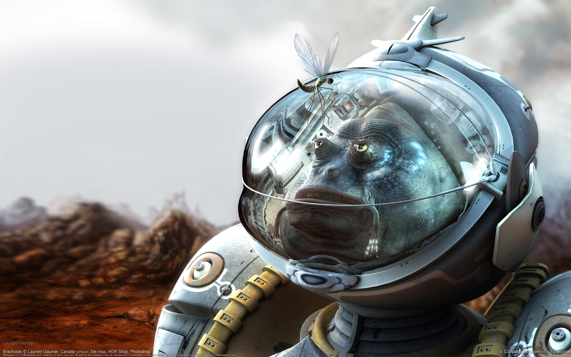 скафандр, комар, пришелец