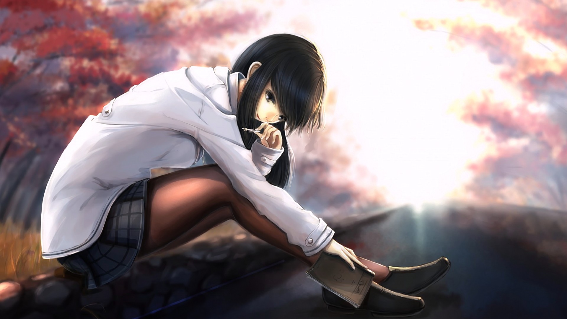 аниме, сидя