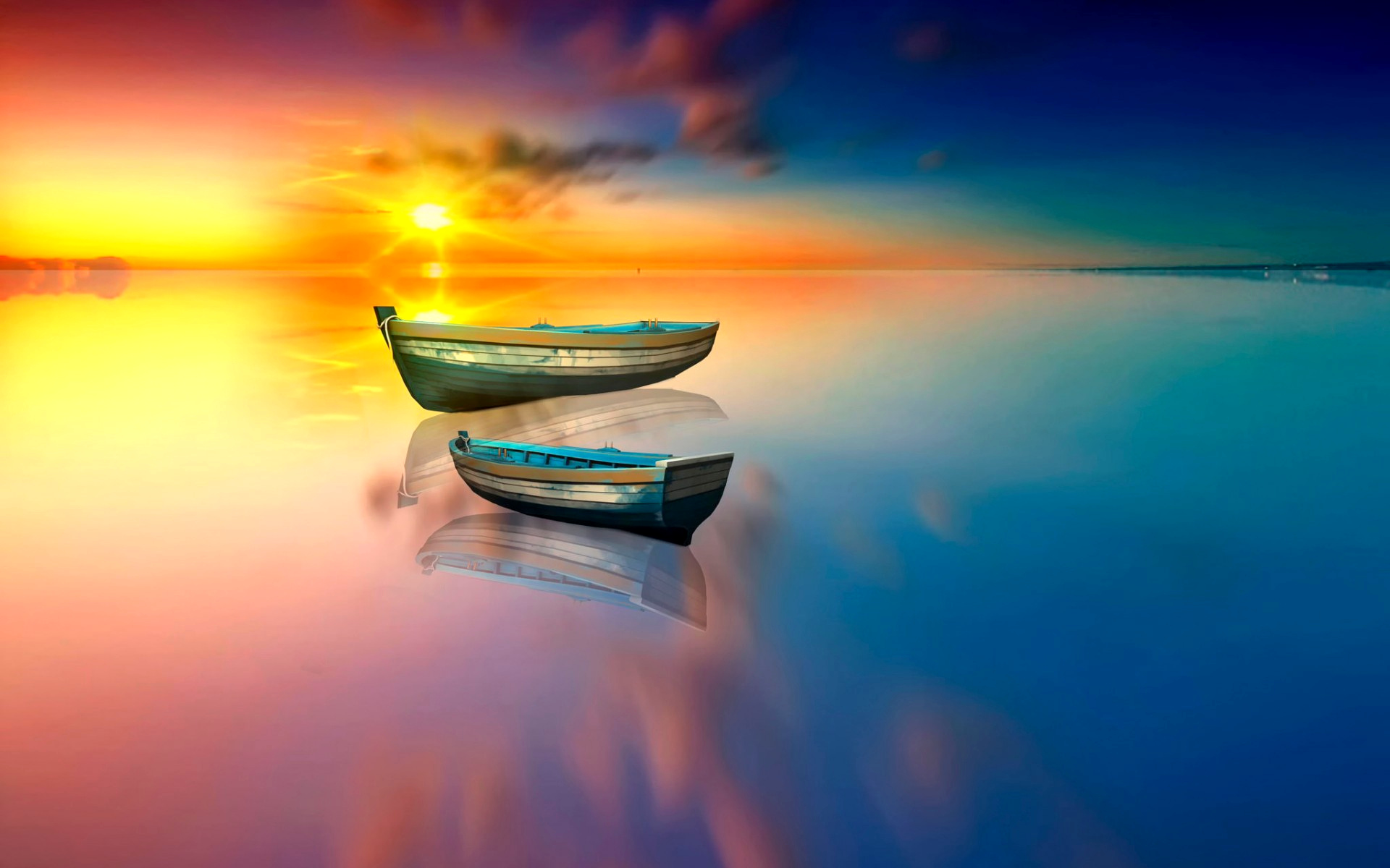 лодка небо отражение загрузить