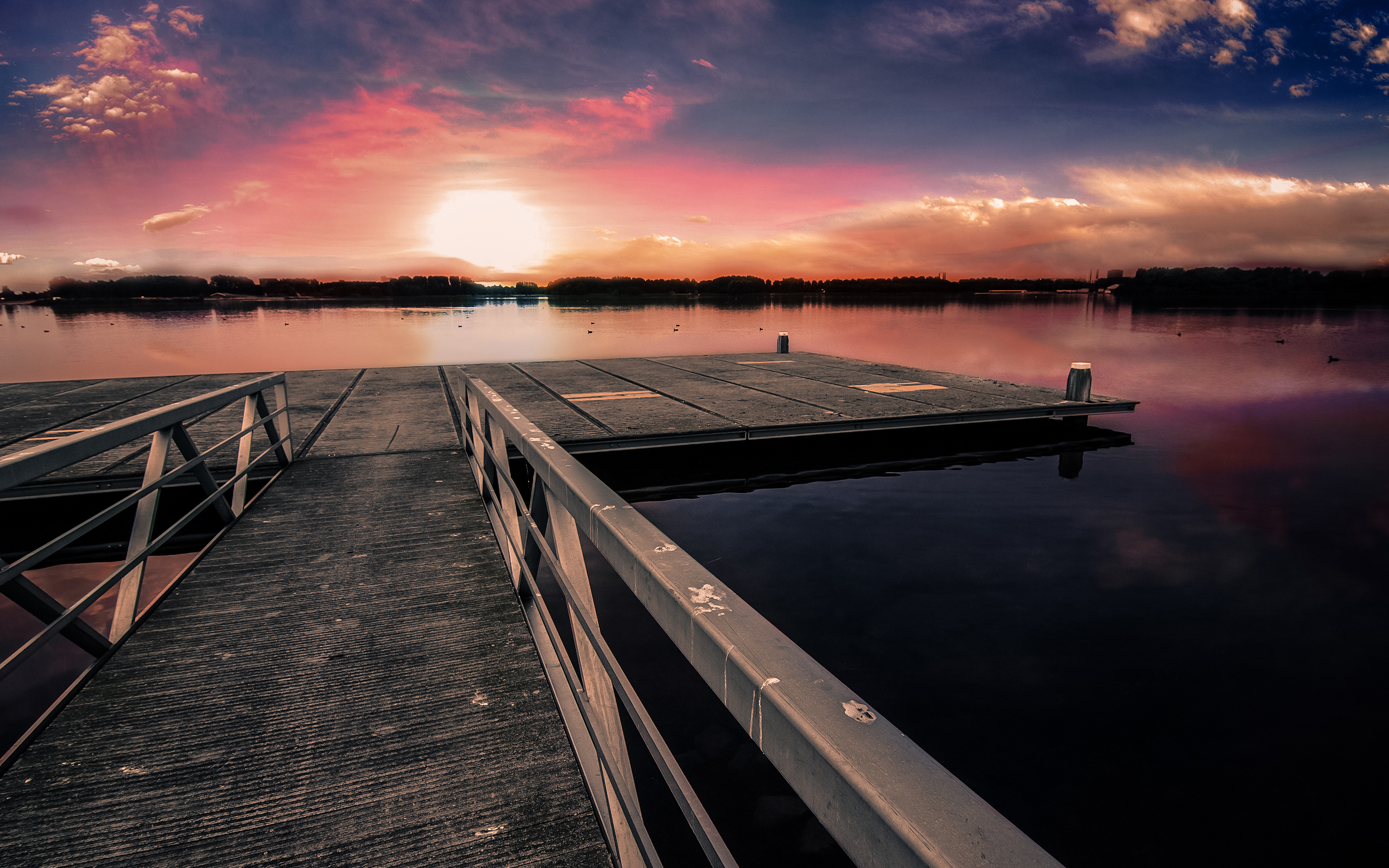 atardecer, albert, muelle