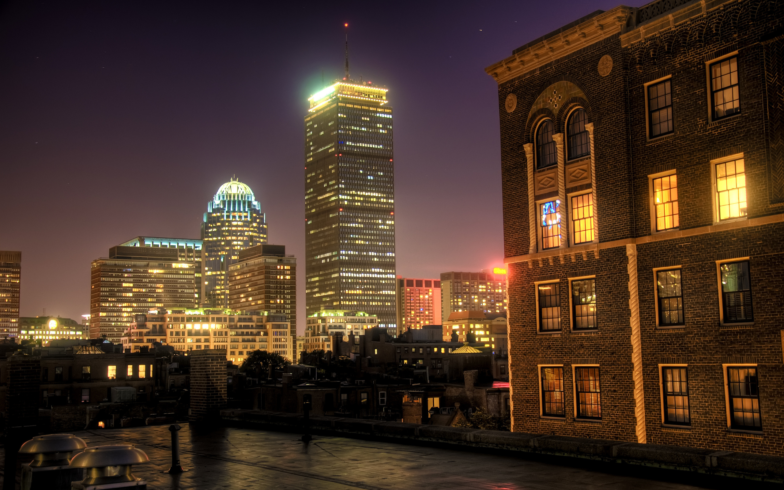 boston, ночь, usa