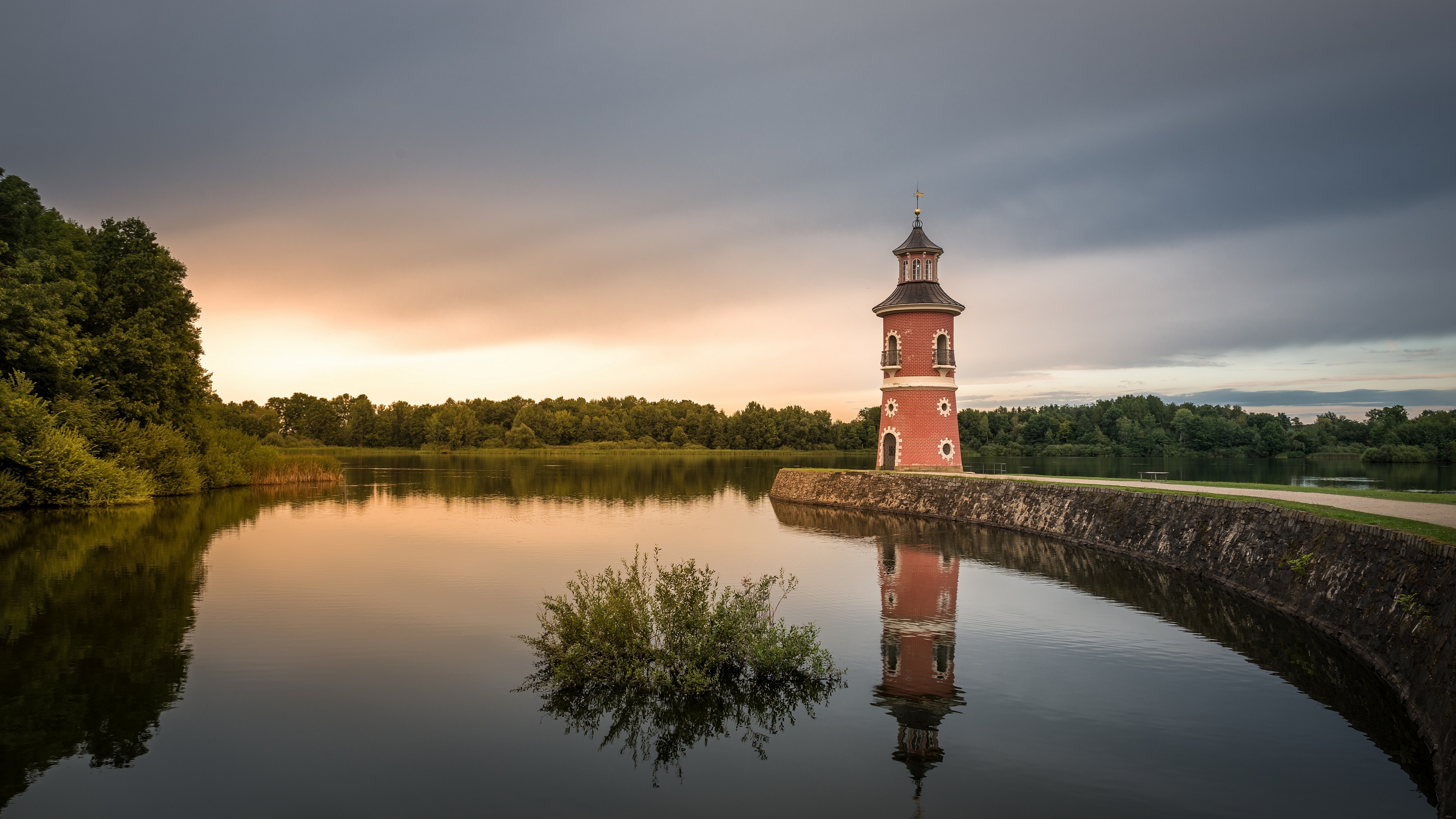 moritzburg, lake, lighthouse