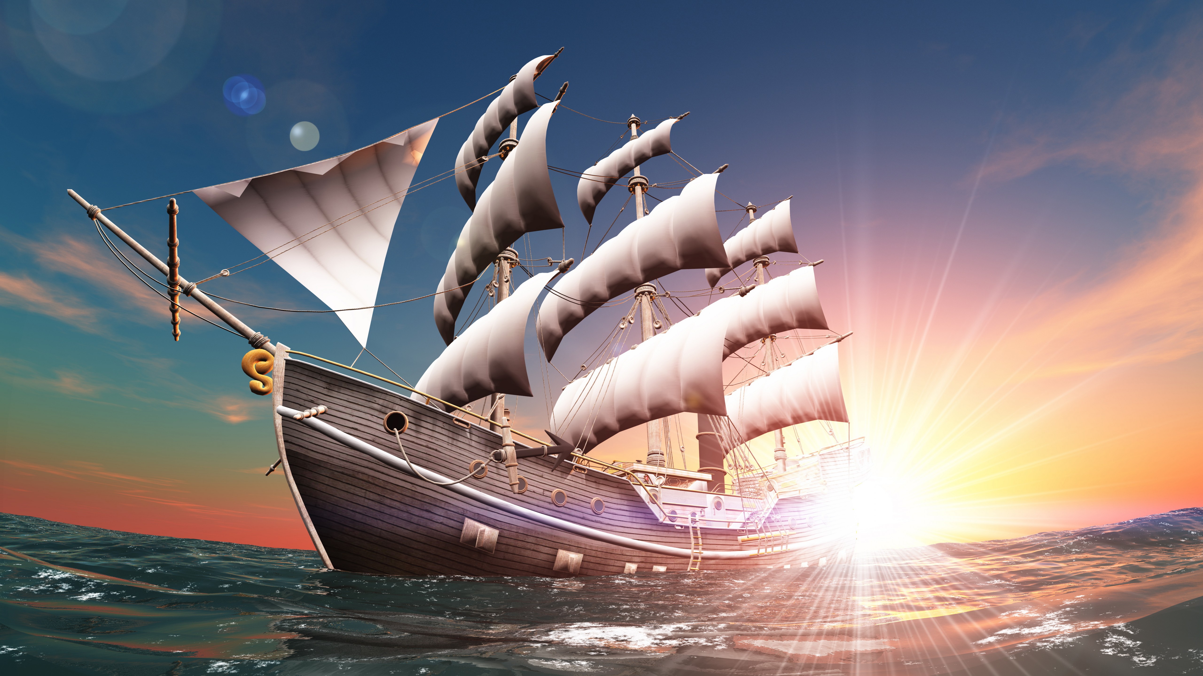 корабль, парусник, sail