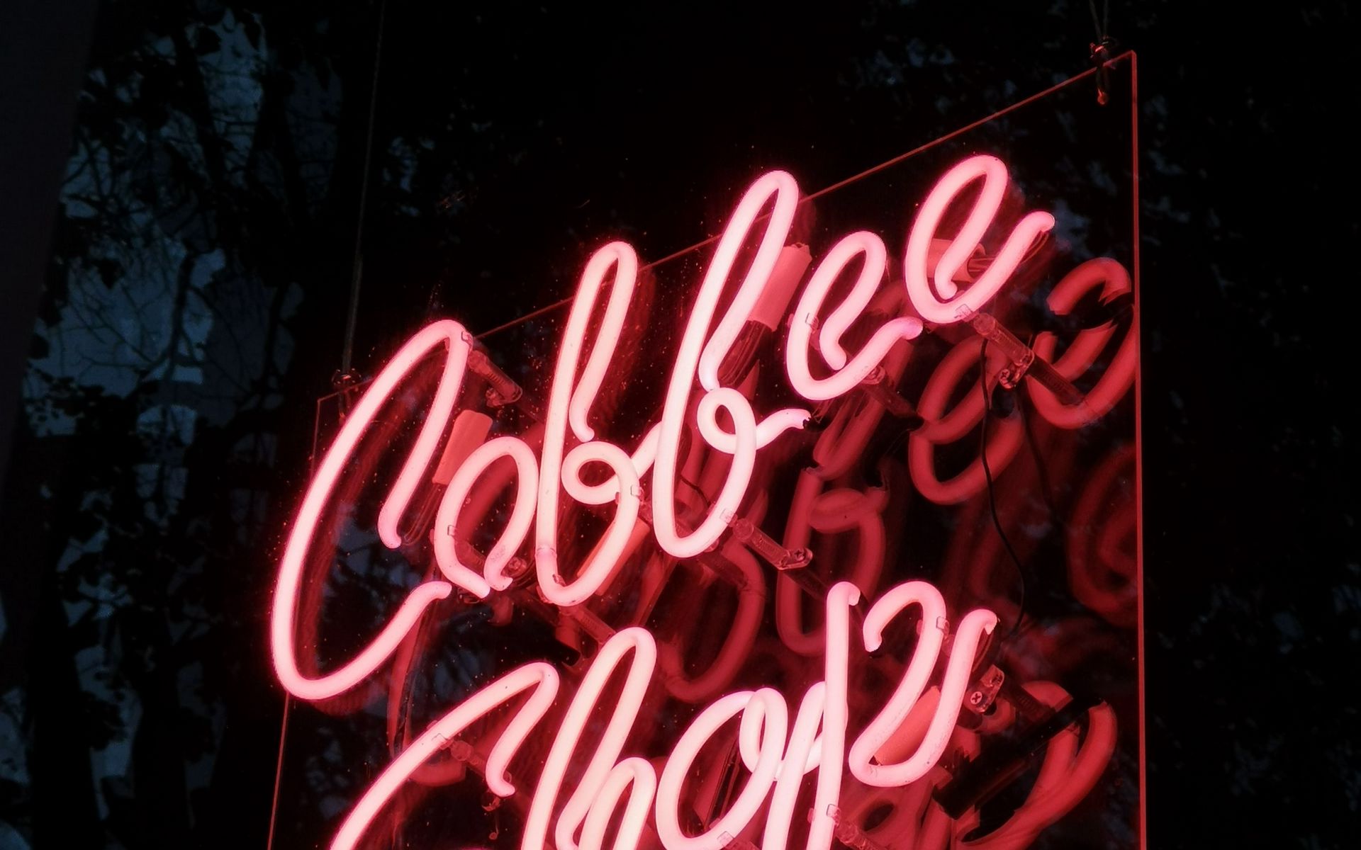 неон, кофе, видео