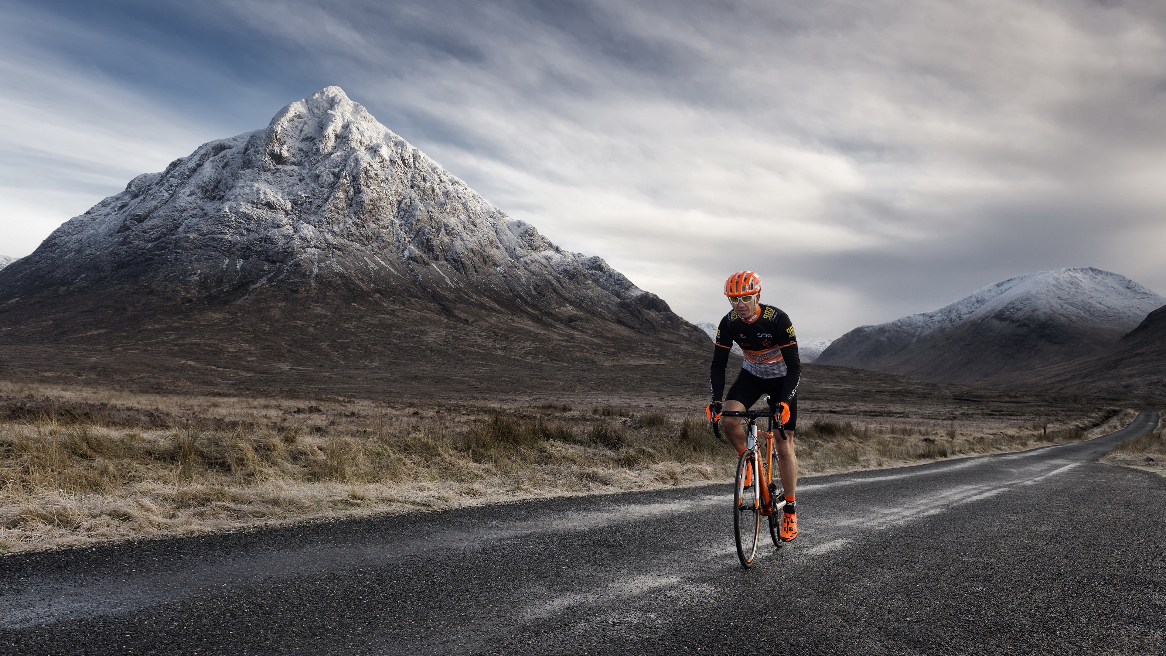 гора, дорога, велосипед