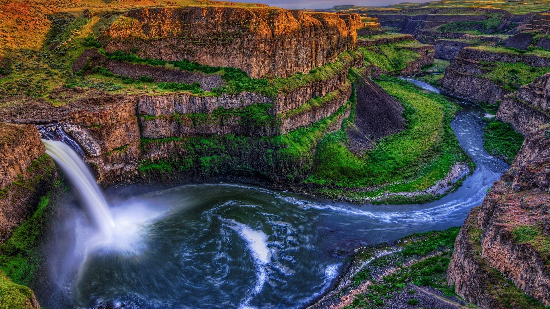природа, водопад