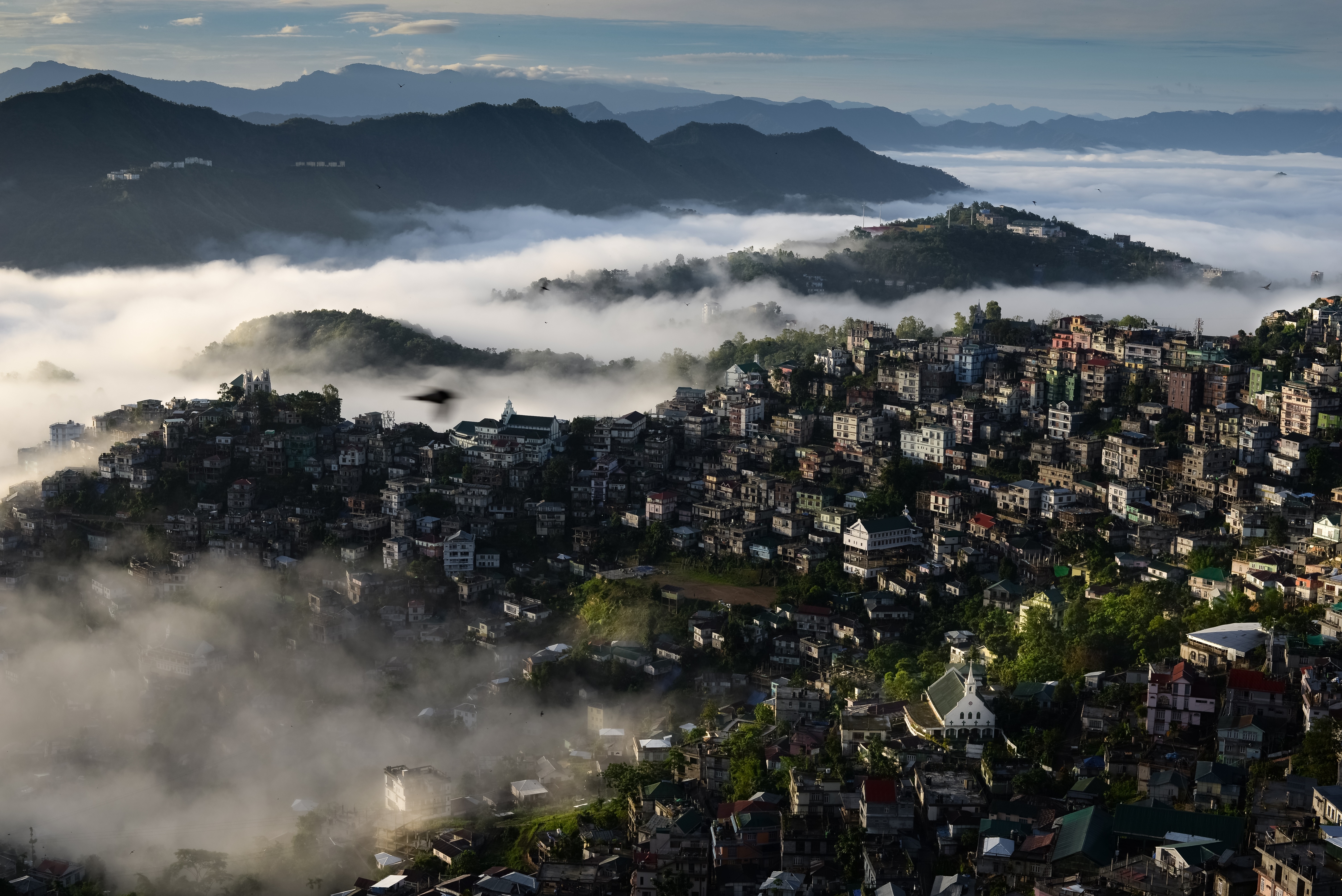 город, aizawl, утро