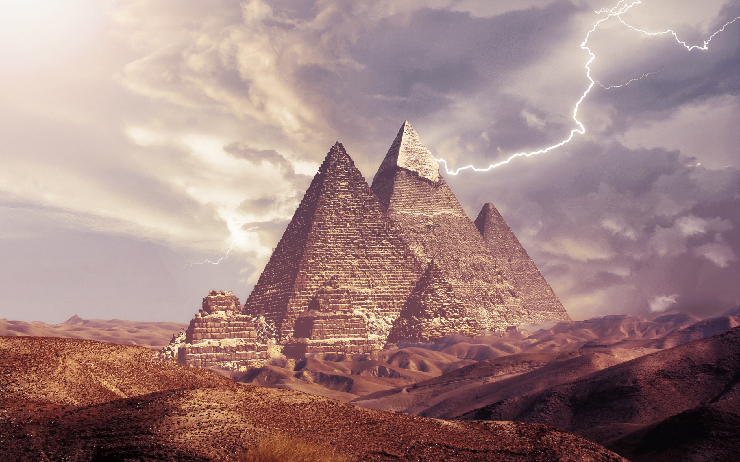pyramide, secret, lightning
