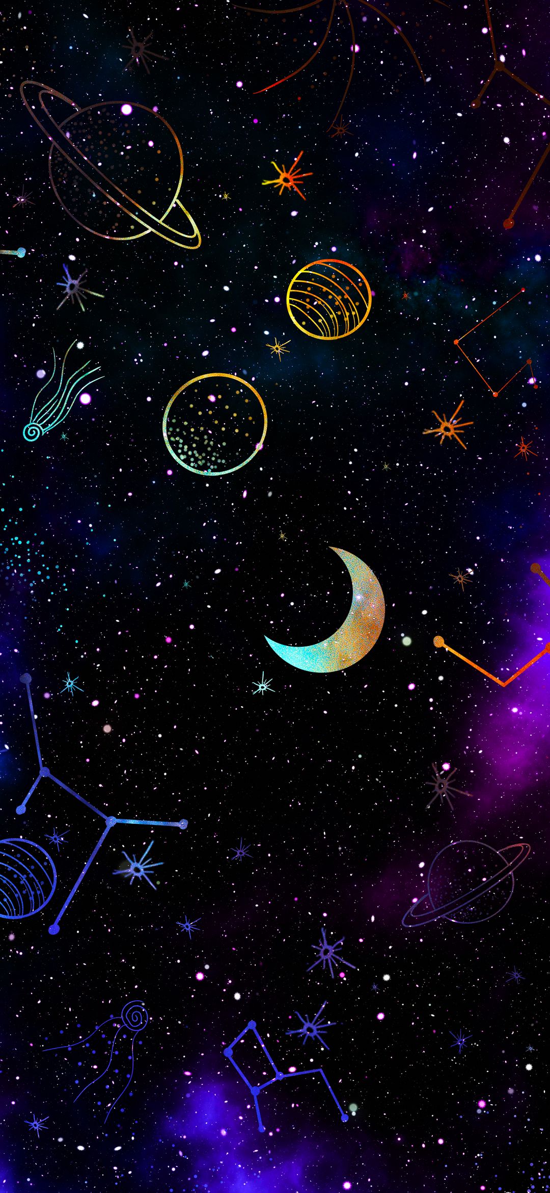 луна, звезда, звезда