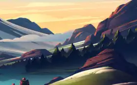 пейзаж, иллюстрация, искусство