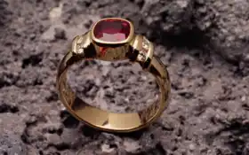 ринг, рубином, камнем