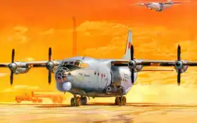 ана, самолет, тюльпан