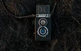 ретро, фотоаппарат, телефон