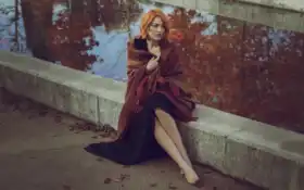 плед, женщина, модель