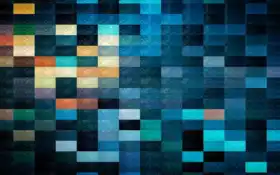 завершение синего и оранжевого мозаичного рисунка