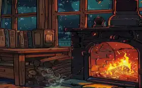 камин, ай, комната