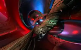 абстрактный, фрактальный, синий