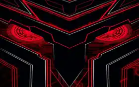 красные и черные обои с лицом робота