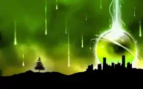 зелёный, природа