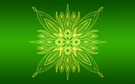 зеленый и желтый цветочный дизайн на зеленом фоне