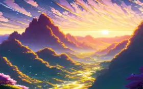 завершение картины горы с рекой