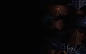 на черном фоне много снежинок с синей границей