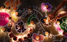 diwalus, rangolus, india