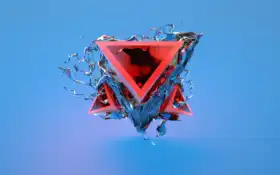 синий, красный, абстрактный