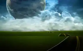 есть фотография дороги, идущей к планете