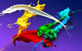 существует три разных цвета краски, которые смешиваются вместе