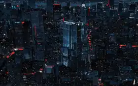 вид на город ночью с множеством огней