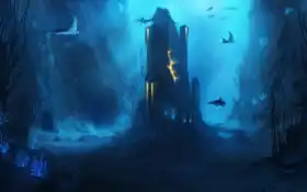 под водой, луч, манта