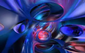 абстрактное цифровое искусство синего и красного вихря с красным светом