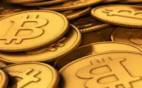 биткоин, монета, золото
