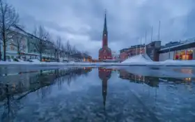 церковь, триединство, зима