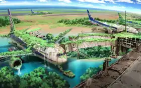 апокалипсис, аниме, пейзаж