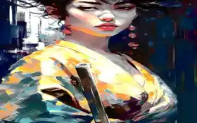 искусство, шрифт, гейша