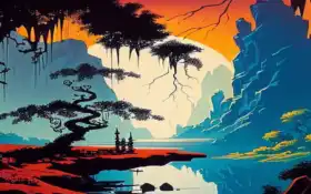 искусство, эй, пейзаж