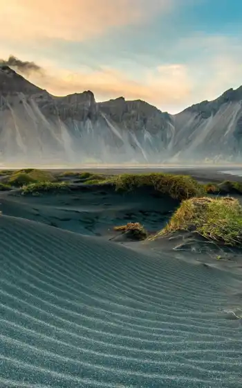 гора, Исландия, облако, пляж, море, парен, идея, дорага, хаве, природа