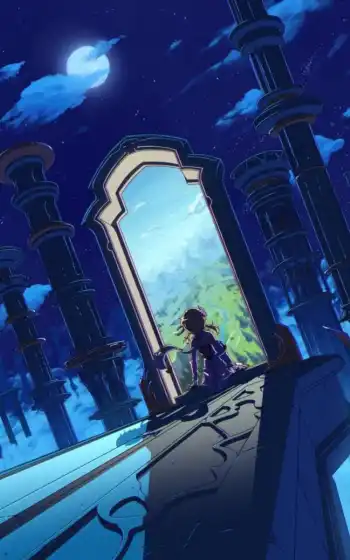 аниме, сцена, сцена, сценка, платформа, взгляд, пейзаж