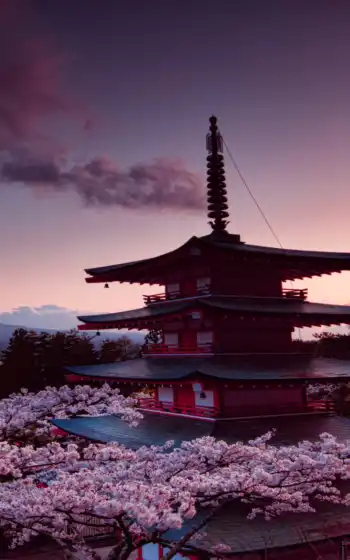 япония, японский, природа, гора, сцена, баня
