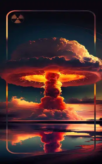 ядерный, взрыв, ай, гриб, бомба