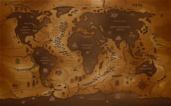 map, мира, карты, древняя, 