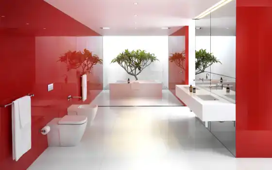 ванная, design, ideas, red, интерьер, квартиры, интерьере, об, 