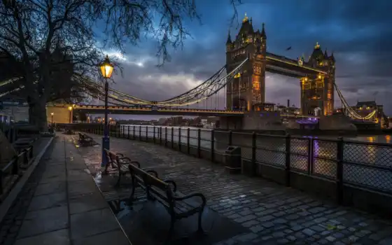 мост, лондон, река, река, универ, улица, город, тамы, даже огни