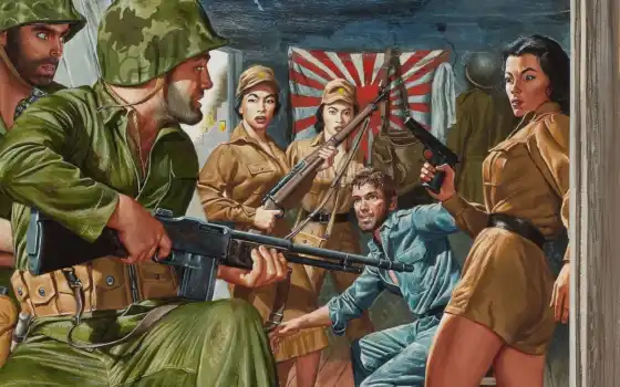военный, арта, japanese, perang, kunstler, картинка, плакат